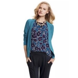 Cabi Cardigan Sweater Tearoom Button Classic Academia Neutral Teal Blue Sz Small